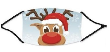 Mondkapje Kerst - Gray Reindeer - Wasbaar