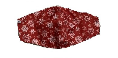 Mondkapje Kerst - Red Snowflakes - Wasbaar