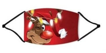 Mondkapje Kerst - Red Reindeer - Wasbaar