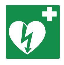 Pictogram AED- bordje vlak 20x20cm Zelfklevend