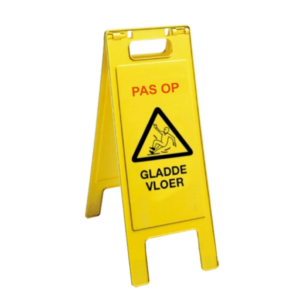 Baken"Pas Op Gladde Vloer" Geel