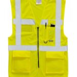 Veiligheidsvest Geel met zakken Opdruk Security