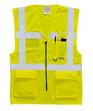Veiligheidsvest Geel met zakken - met Opdruk - Ploegleider BHV