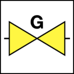 Pictogram gasafsluiter - sticker 20x20cm