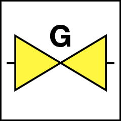 Pictogram gasafsluiter - sticker 20x20cm