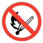 Pictogram Open vuur verboden - Sticker Ø 9 cm