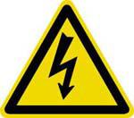 Pictogram Elektrische spanning - sticker 20x20x20cm