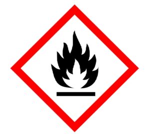 Pictogram Ontvlambare Stoffen- Bordje 25x25cm