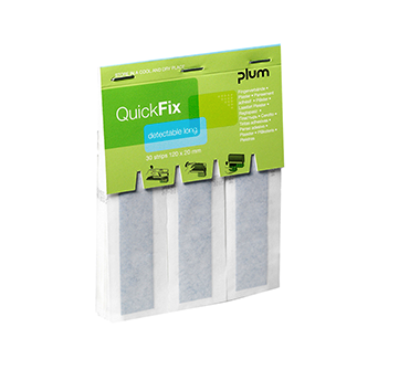 Navulling PLUM QuickFix Pleisterdispenser - textiel - 6 x 30 Lange Vingerpleisters Detecteerbaar