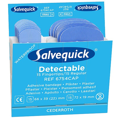 Navulling Salvequick Detecteerbaar (blauw) 6754 - 6 x 30 pleisters