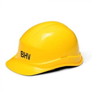 Veiligheidshelm Geel met opdruk BHV