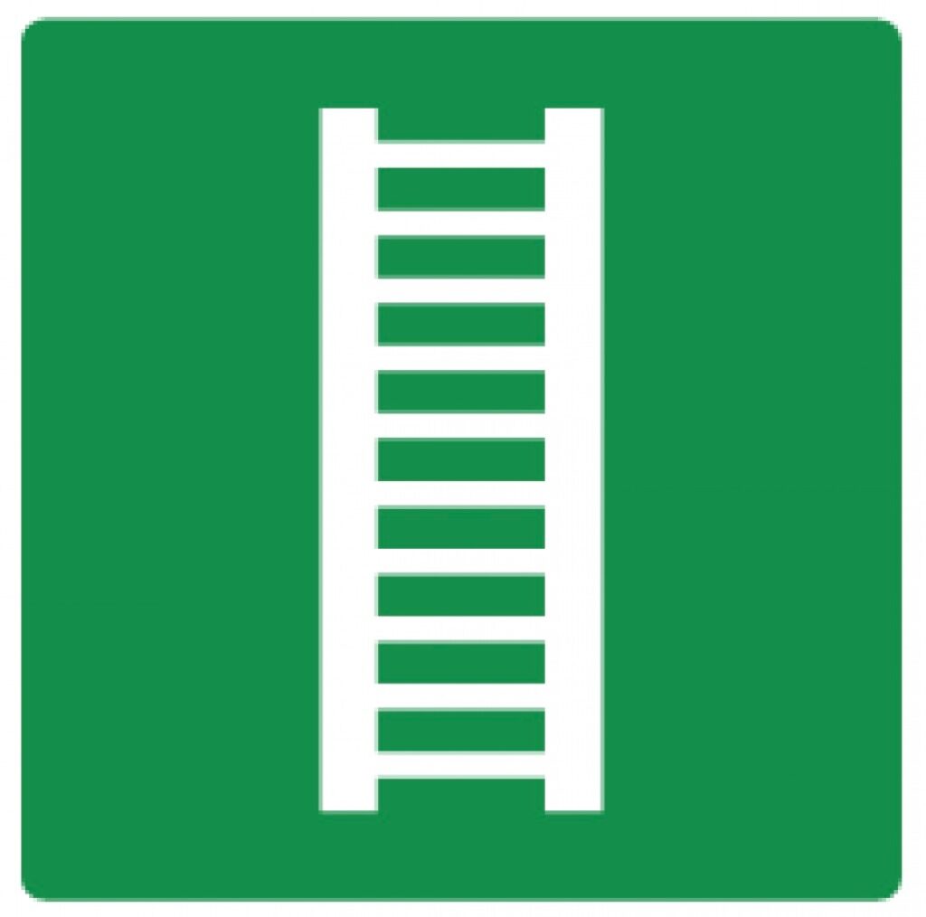 Pictogram vluchtladder - bordje vlak 20 x 20cm