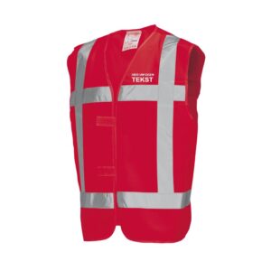 Veiligheidsvest rood met opdruk