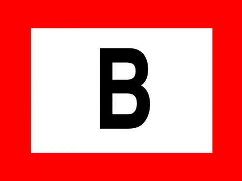 Pictogram "B" aansluitpunt Droge Stijgleiding- bordje vlak 15x20cm