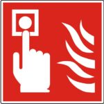 Pictogram Handbrandmelder - sticker 10x10 cm